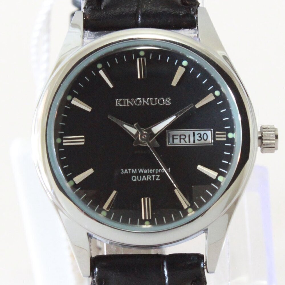 Women's Contemporary Dress Watch Silver Tone Case Black Strap 28mm - Picture 9 of 11